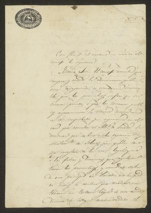 Primary view of [Letter from the Governor of Tamaulipas to the Laredo Alcalde, October 2, 1833]