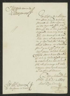 Primary view of [Letter from Manuel Felipe Canales to the Laredo Alcalde, January 14, 1832]