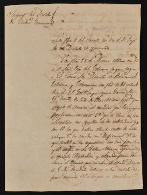 Primary view of [Letter from Indro García to the Laredo Alcalde, April 12, 1844]