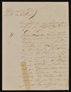 Primary view of [Letter from Rafael Uribe to the Laredo Ayuntamiento, November 15, 1842]