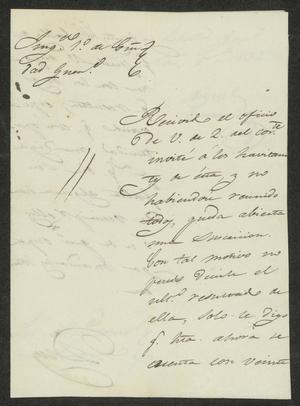 Primary view of [Letter from Miguel Benavides to the Laredo Alcalde, November 5, 1832]