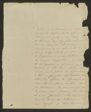 Primary view of [Letter from José Guadalupe de Samano to the Laredo Ayuntamiento, October 27, 1833]