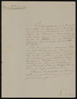 Primary view of [Letter from Comandante Bravo to Laredo Alcalde Ramón, August 3, 1845]