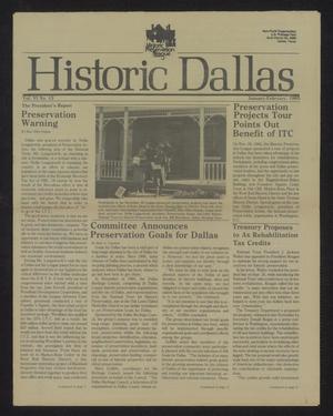 Historic Dallas, Volume 6, Number 13, January-February 1985