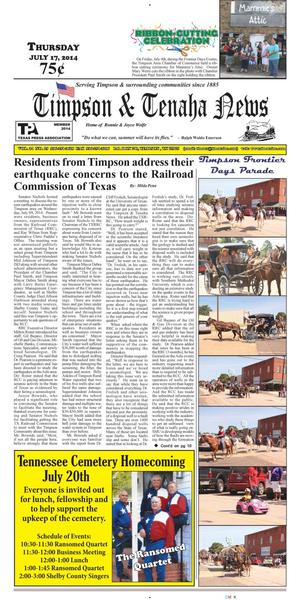 Timpson & Tenaha News (Timpson, Tex.), Vol. 34, No. 29, Ed. 1 Thursday, July 17, 2014