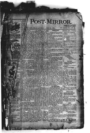 Primary view of The Post-Mirror. (Pilot Point, Tex.), Vol. 4, No. 12, Ed. 1 Saturday, April 25, 1891