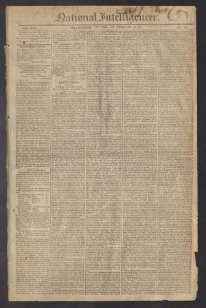 Primary view of object titled 'National Intelligencer. (Washington City [D.C.]), Vol. 13, No. 1937, Ed. 1 Tuesday, February 16, 1813'.