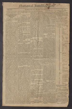 Primary view of object titled 'National Intelligencer. (Washington City [D.C.]), Vol. 13, No. 1922, Ed. 1 Thursday, January 14, 1813'.
