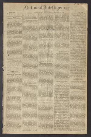 Primary view of object titled 'National Intelligencer. (Washington City [D.C.]), Vol. 13, No. 1949, Ed. 1 Tuesday, March 16, 1813'.
