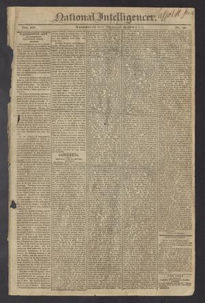 Primary view of object titled 'National Intelligencer. (Washington City [D.C.]), Vol. 13, No. 1944, Ed. 1 Thursday, March 4, 1813'.