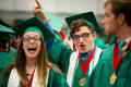 Thumbnail image of item number 1 in: '[Mayborn Bachelor's Graduates react to camera]'.