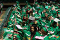 Thumbnail image of item number 1 in: '[Graduating Mayborn students seated in front of the stage]'.