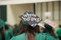 Photograph: [Decorated Mortarboard Cap at Undergraduate Commencement Ceremony]