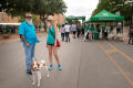Photograph: [Kristy Phillips, Ed Gallahan and dog, Ripley at UNT Block Party]