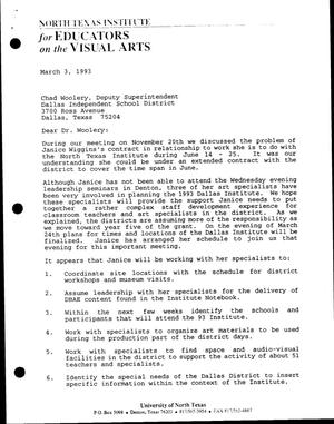 Primary view of object titled '[Letter from Jack Davis and Bill McCarter to Chad Woolery, March 3, 1993]'.
