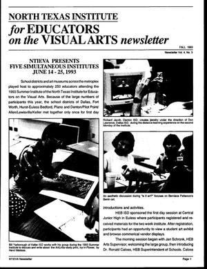 Primary view of object titled 'North Texas Institute for Educators on the Visual Arts newsletter, vol. 4, no. 3., Fall 1993'.