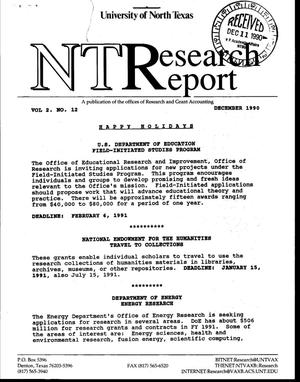 Primary view of object titled 'NT Research Report, vol 2. no. 12, December 1990'.