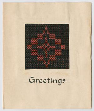 Primary view of object titled '[Woven greeting card]'.