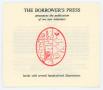 Pamphlet: [Pamphlet from the Borrower's Press]