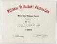 Text: [National Restaurant Association Menu Idea Exchange Award]