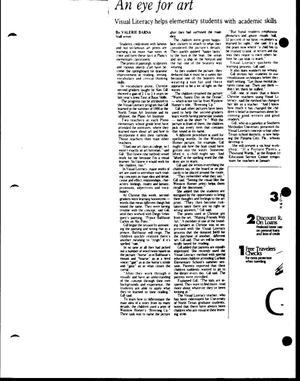 Primary view of object titled '['An eye for art' article in Plano Star Courier]'.