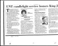 Clipping: [UNT candlelight service honors King Jr., January 15, 1995]