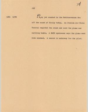 Primary view of object titled '[News Script: Jet]'.