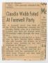 Clipping: [Clipping: Claudia Webb Feted At Farewell Party]