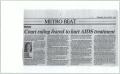 Clipping: [Clipping: Court ruling feared to hurt AIDS treatment]