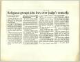 Clipping: [Clipping: Religious groups join fray over judge's remarks]