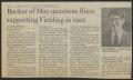 Clipping: [Clipping: Backer of May questions fliers supporting Fielding in race]