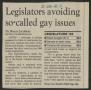 Clipping: [Clipping: Legislators avoiding so-called gay issues]