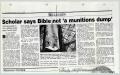 Newspaper: [Clipping: Scholar says Bible not 'a munitions dump']