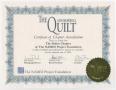 Text: [The Aids Memorial Quilt certificate of accreditation]