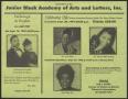 Pamphlet: [Flyer: September at the Junior Black Academy of Arts and Letters, In…