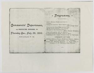 Primary view of object titled '[Commencement Program for North Texas State Normal College, July 28, 1892]'.
