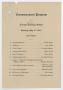 Pamphlet: [Commencement Program for Normal College Training School, May 27, 192…