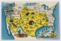 Postcard: [Postcard of a map of U.S. showing Texas]
