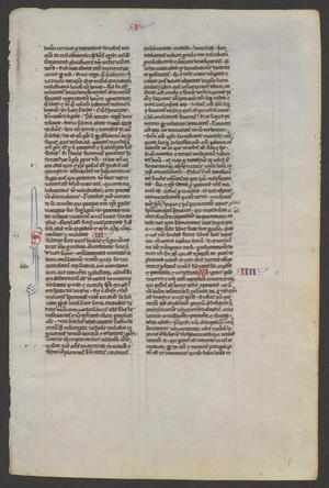 Primary view of [Latin Bible Leaf [Peter 1 & 2] from the Mid 13th Century, England or France]