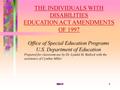 Primary view of The Individuals with Disabilities Education Act Amendments of 1997