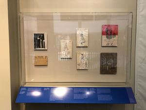 Primary view of [Sketches and photographs on display at exhibition]