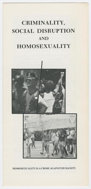Primary view of object titled 'Criminality, Social Disruption and Homosexuality'.