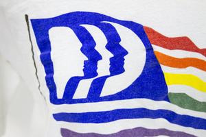 Primary view of object titled '[Close-Up of Dallas Gay Alliance T-Shirt]'.