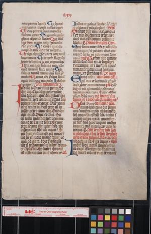 Primary view of Manuscript leaf from a Roman missal of ca.1450.