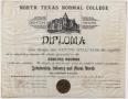 Text: [Nettie Williams North Texas Normal College diploma]
