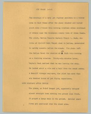 Primary view of object titled '[News Script: Jet crash]'.