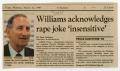 Primary view of [Newspaper clippings: William's rape joke]