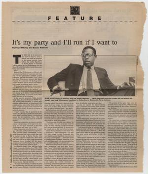 Primary view of object titled '[Newspaper: It's my party and I'll run if I want to]'.