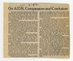 Clipping: [Newspaper clippings: AIDS trials]