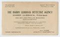 Text: [Business Card for The Harry Lubbock Detective Agency]